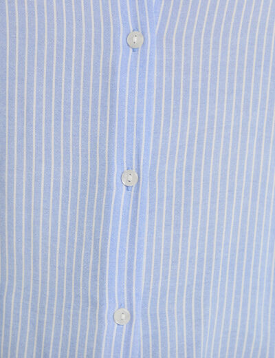 Chemise manches longues bleu femme
