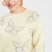 Pull manches longues jaune clair femme