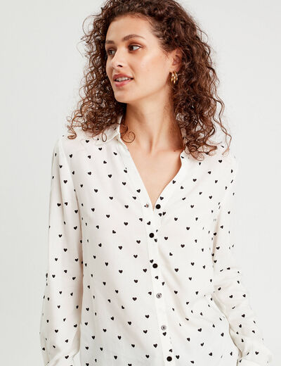 Chemise manches longues blanc femme