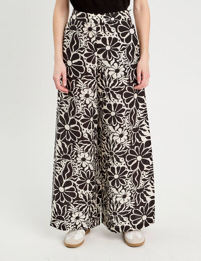 Pantalon large blanc femme
