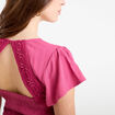 Robe longue &eacute;vas&eacute;e prune femme