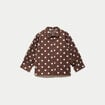 Chemise droite manches longues marron femme
