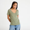 T-shirt manches courtes vert kaki femme