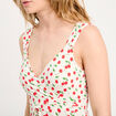 Robe évasée bretelles blanc femme