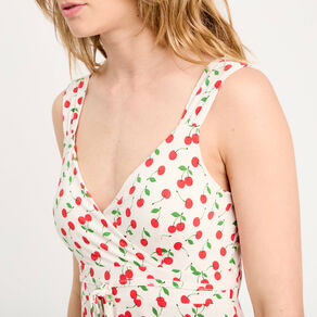 Robe évasée bretelles blanc femme