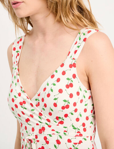 Robe évasée bretelles blanc femme