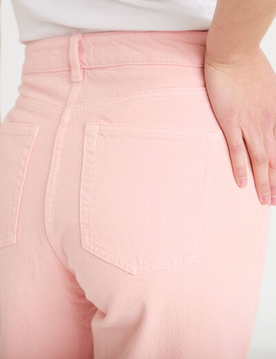 Jean wide leg taille haute rose clair femme