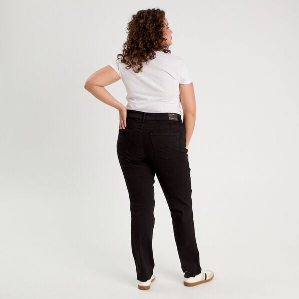 jeans droit taille haute denim noir femme Jeans droit taille haute denim noir femme