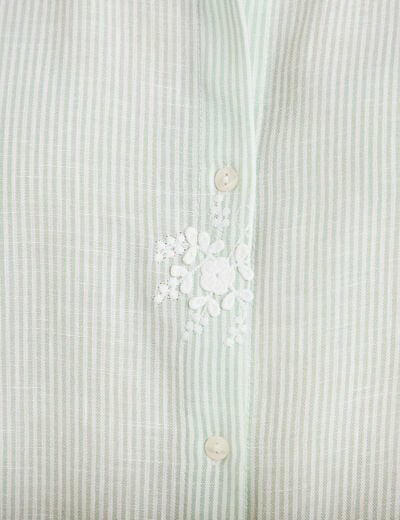 Chemise sans manches col classique vert clair femme