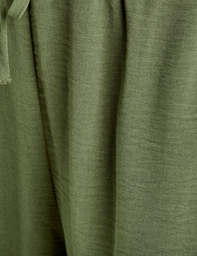 Pantalon large vert kaki femme