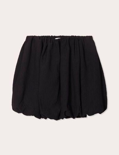 Jupe évasée effet boule noir femme