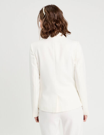 Veste blazer droite ecru femme
