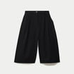 Bermuda large taille haute noir femme