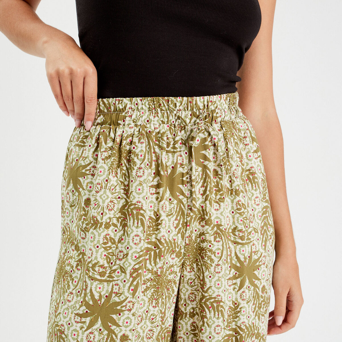Pantalon large fluide blanc femme