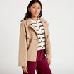 Trench droit manches longues beige femme