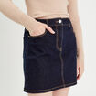 Jupe droite courte en jean denim brut femme