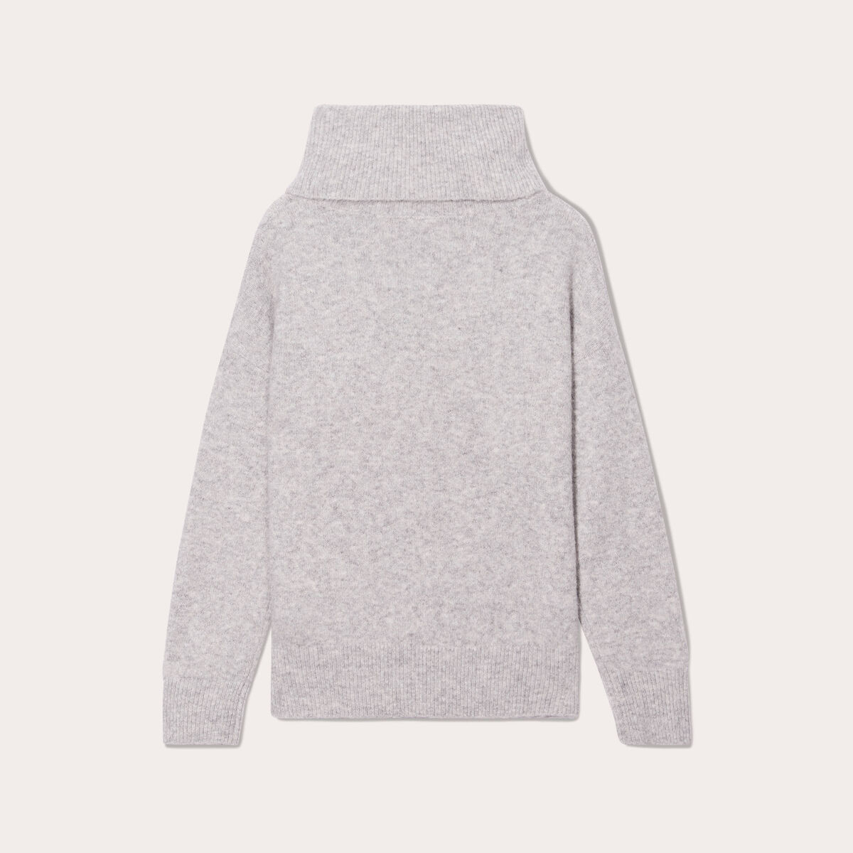 Pull avec col roulé gris clair femme