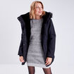 Parka droite avec capuche noir femme
