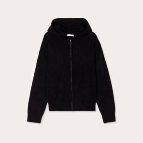 gilet manches longues capuche noir femme Gilet manches longues capuche noir femme