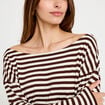Pull col bateau manches longues blanc femme