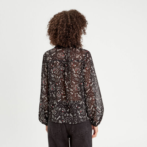 chemise manches longues noir femme Chemise manches longues noir femme