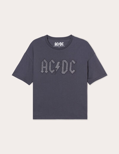 T-shirt manches courtes AC/DC gris foncé femme