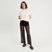 Pantalon dentelle large noir femme