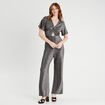 Combinaison pantalon noeud gris argent femme