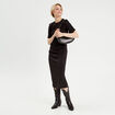 Robe longue ajustée noir femme