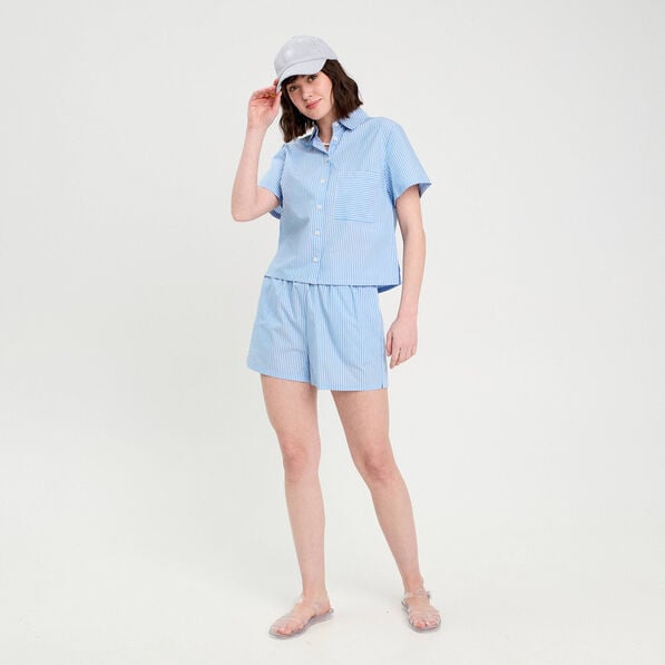 short droit bleu femme Short droit bleu femme