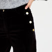 Pantalon taille haute velours noir femme