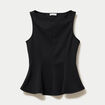 Top p&eacute;plum sans manches col rond noir femme