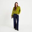 Pull manches longues vert fonc&eacute; femme