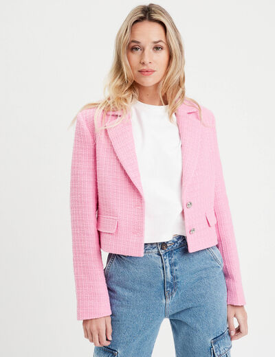 Veste blazer cintrée rose clair femme