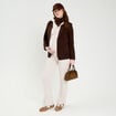 Veste esprit blazer marron fonc&eacute; femme
