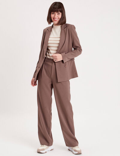 Veste esprit blazer droite taupe femme