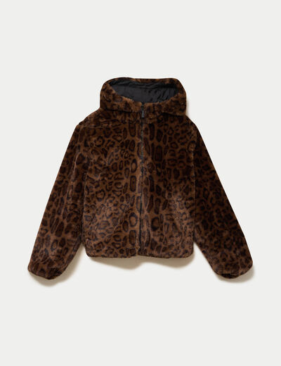 Parka r&eacute;versible &agrave; capuche noir femme