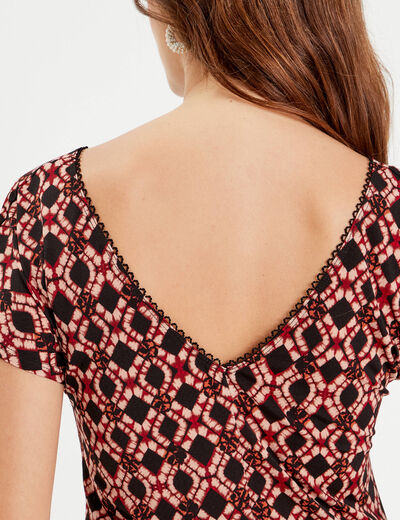 Blouse manches courtes rouge femme