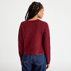 Gilet boutonn&eacute; manches longues rouge fonc&eacute; femme