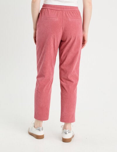 Pantalon slouchy velours vieux rose femme