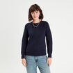 Pull manches longues bleu marine femme