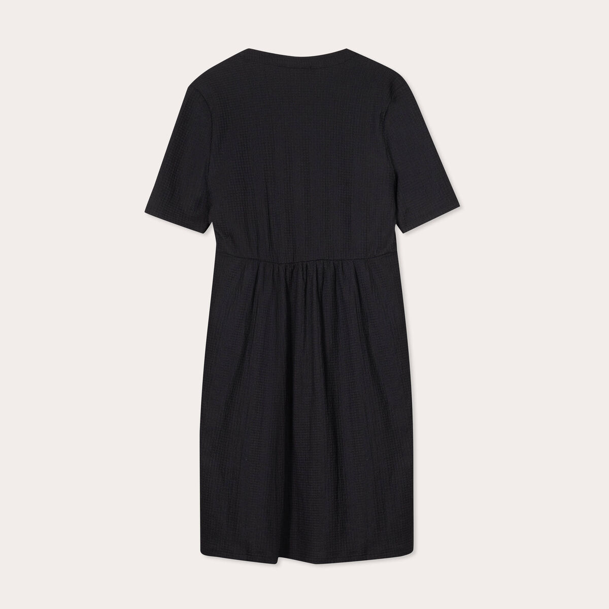 Robe droite broderie noir femme