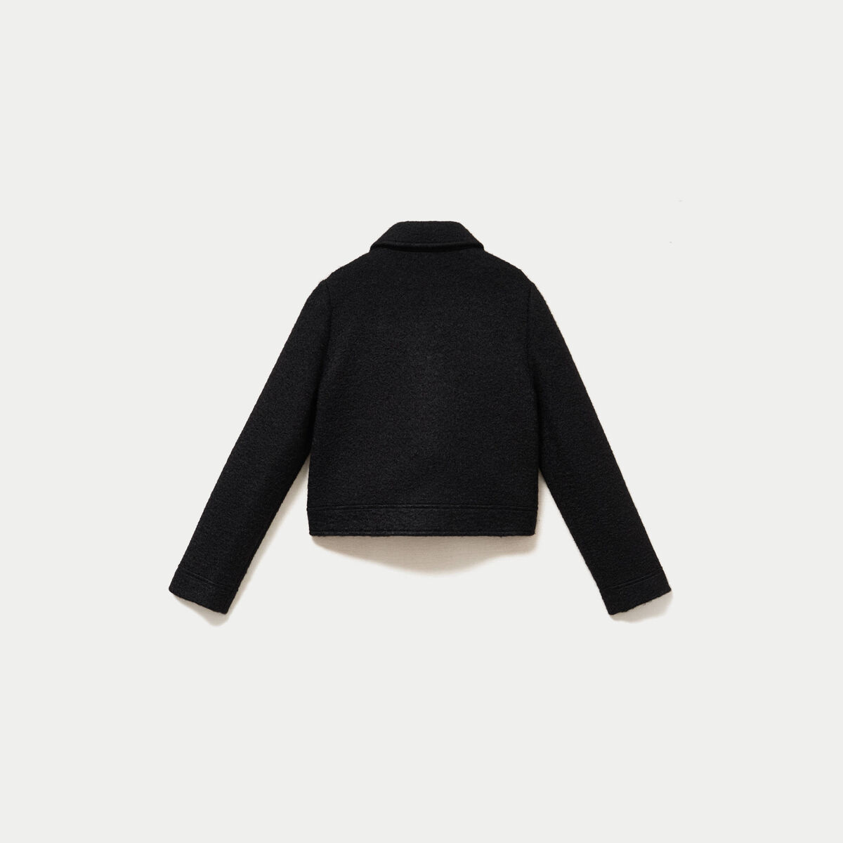 Veste droite courte sans manches noir femme