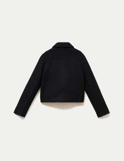 Veste droite courte sans manches noir femme