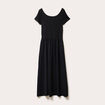 Robe longue évasée 2-en-1 noir femme