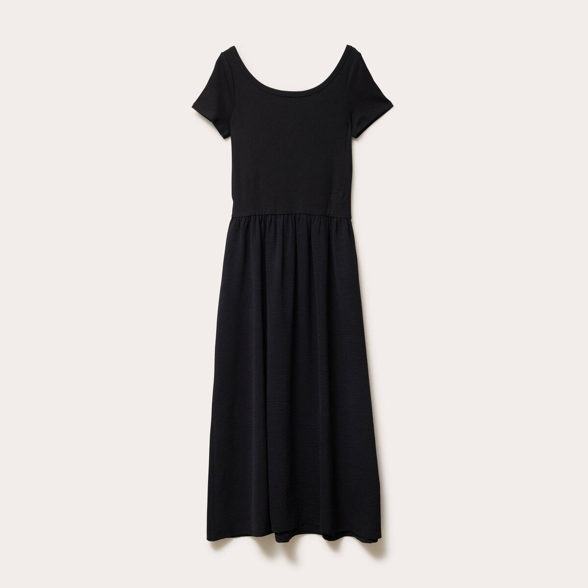 Robe longue évasée 2-en-1 noir femme