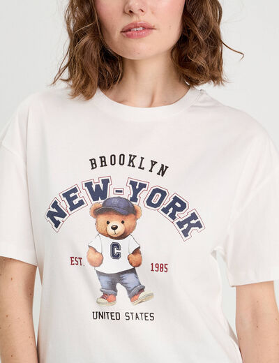 T-shirt manches courtes blanc femme
