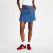 Jupe-short droite en jean denim stone femme