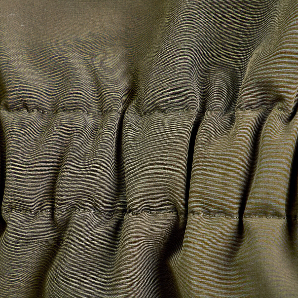 Parka droite avec capuche vert kaki femme