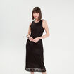Robe midi moulante dentelle noir femme